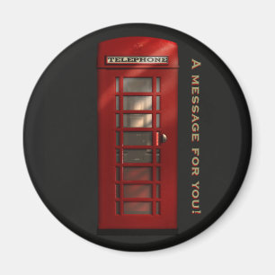 Magnet de message de boîte téléphonique rouge brit