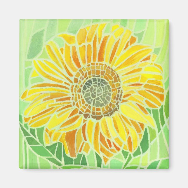 Magnet de mosaïque de tournesol (Devant)