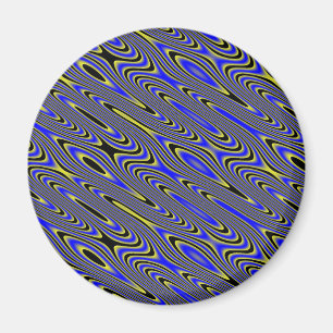 Magnet de Motif Tourbillonnant bleu et jaune noir