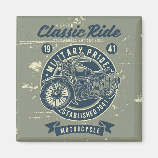 Magnet de motocyclette militaire vintage