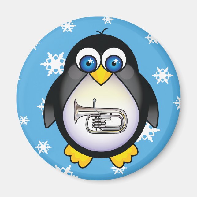 Magnet de musique Cute Penguin Tuba (Devant)