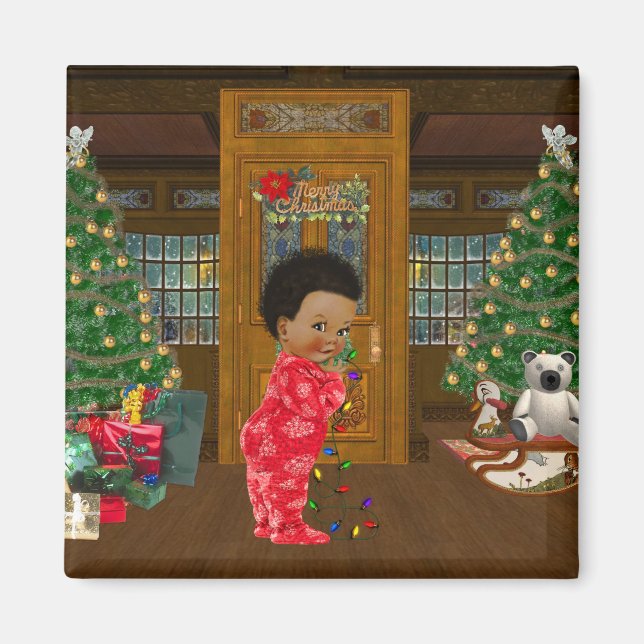 Magnet de Noël afro-américain (Devant)