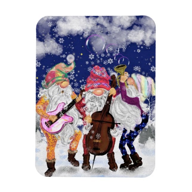 Magnet de Noël avec Musique Gnomes (Vertical)