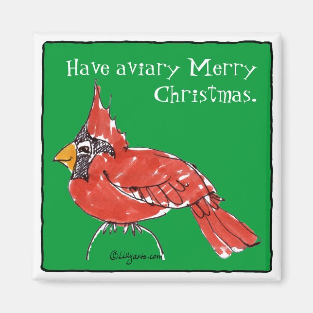 Magnet de Noël Cardinal Cardinal (Devant)