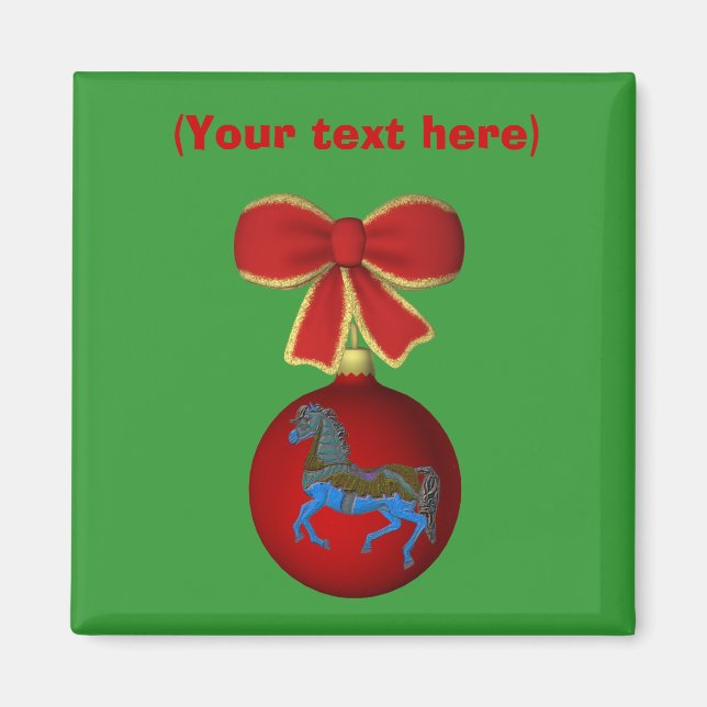 Magnet de Noël du cheval de carrousel (Devant)