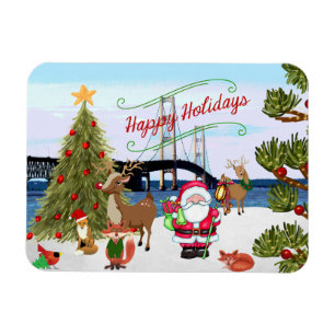 Magnet de Noël du pont Mackinac