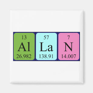 Magnet de nom de table périodique Allan