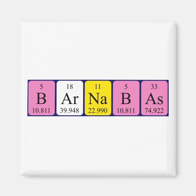 Magnet de nom de table périodique Barnabas (Devant)