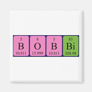 Magnet de nom de table périodique Bobbi