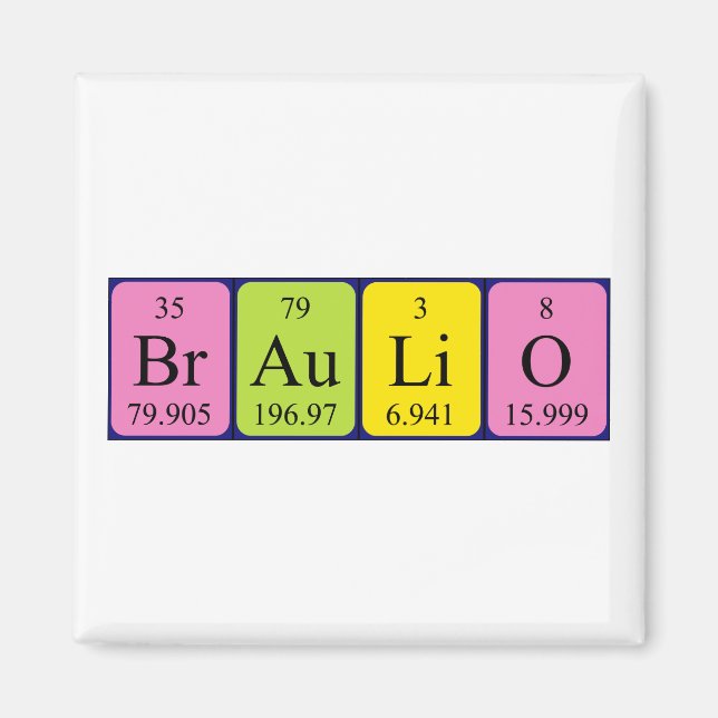 Magnet de nom de table périodique Braulio (Devant)