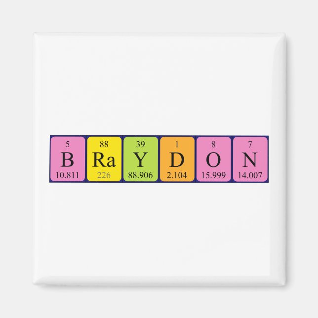 Magnet de nom de table périodique Braydon (Devant)