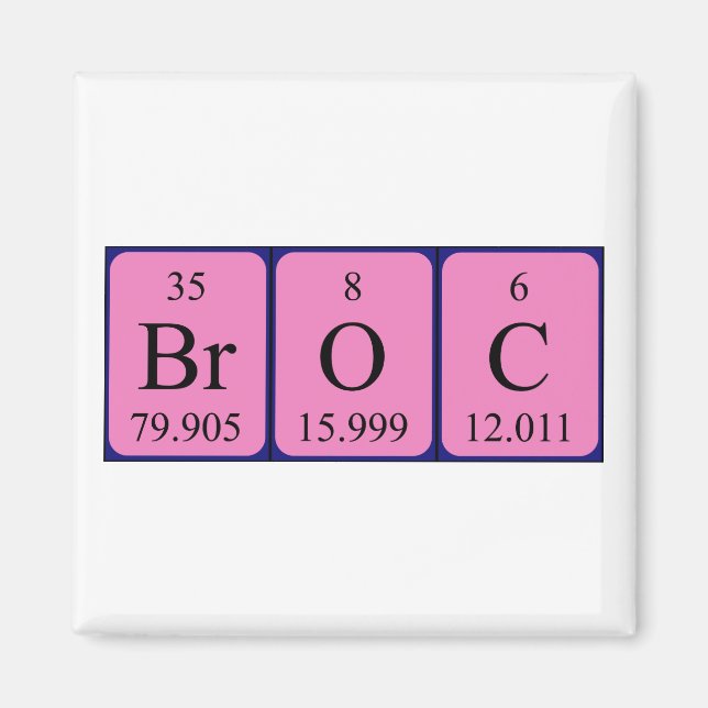 Magnet de nom de table périodique Broc (Devant)