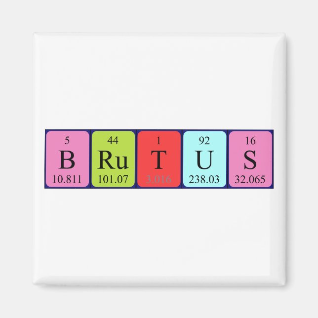Magnet de nom de table périodique Brutus (Devant)