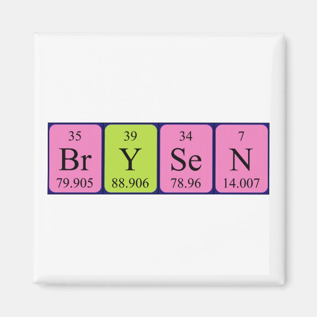 Magnet de nom de table périodique Brysen (Devant)