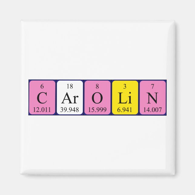Magnet de nom de table périodique Carolin (Devant)