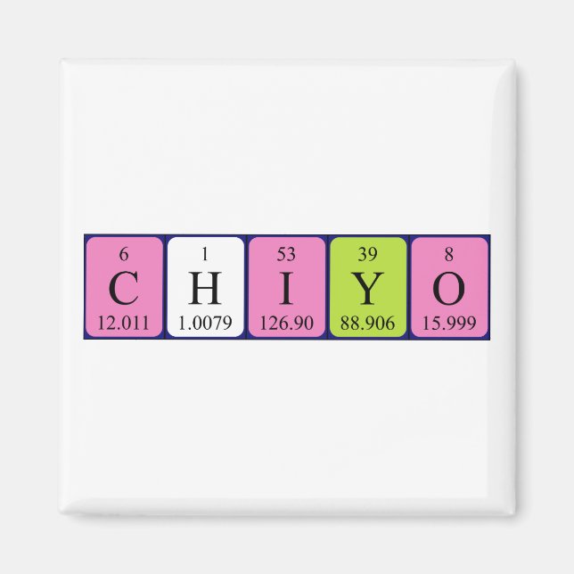 Magnet de nom de table périodique Chiyo (Devant)