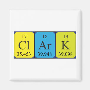 Magnet de nom de table périodique Clark