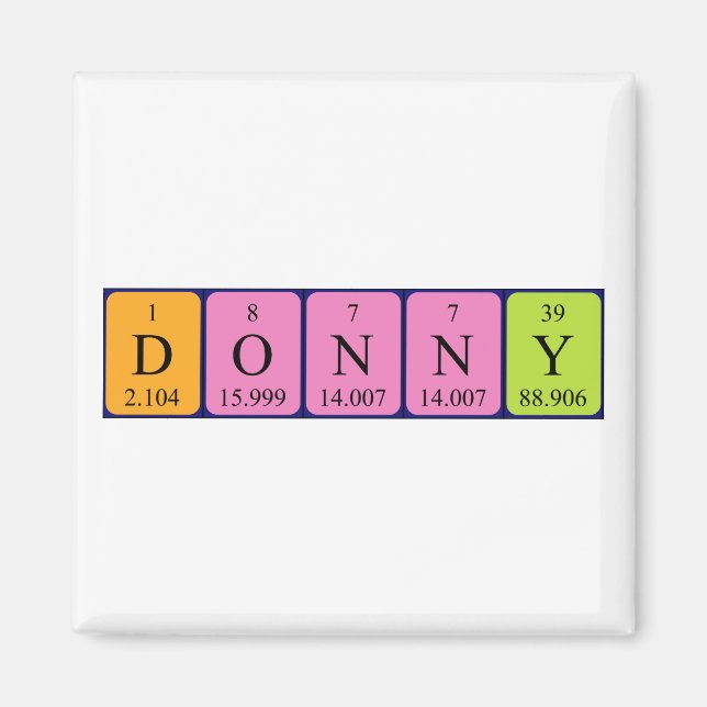 Magnet de nom de table périodique Donny (Devant)