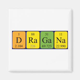 Magnet de nom de table périodique Dragana