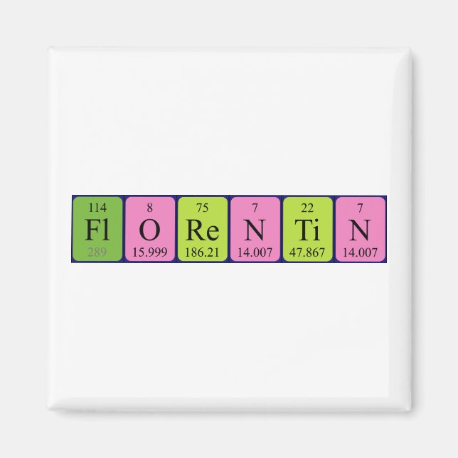 Magnet de nom de table périodique Florentin (Devant)