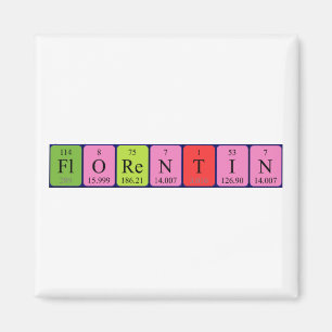 Magnet de nom de table périodique Florentin