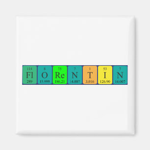 Magnet de nom de table périodique Florentin