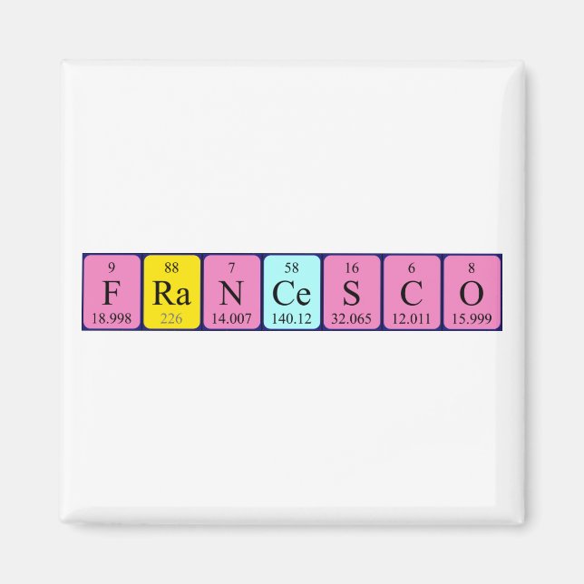 Magnet de nom de table périodique Francesco (Devant)