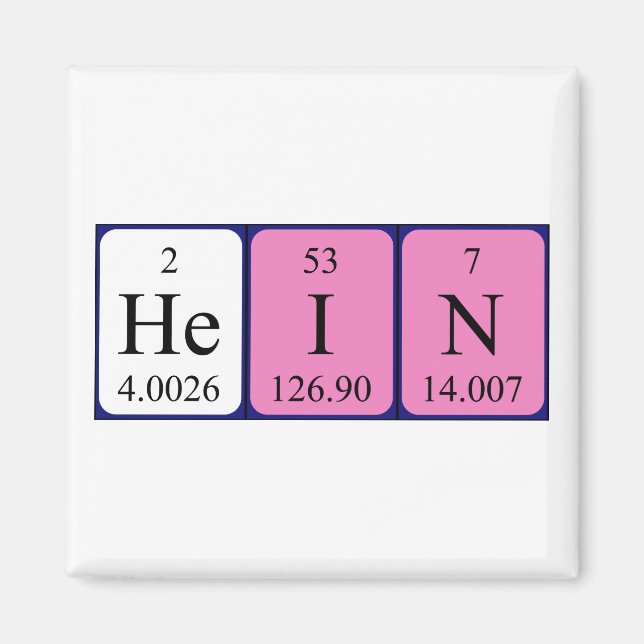 Magnet de nom de table périodique Hein (Devant)