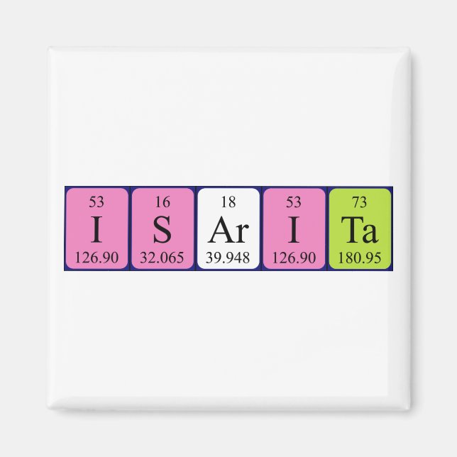 Magnet de nom de table périodique Isarita (Devant)