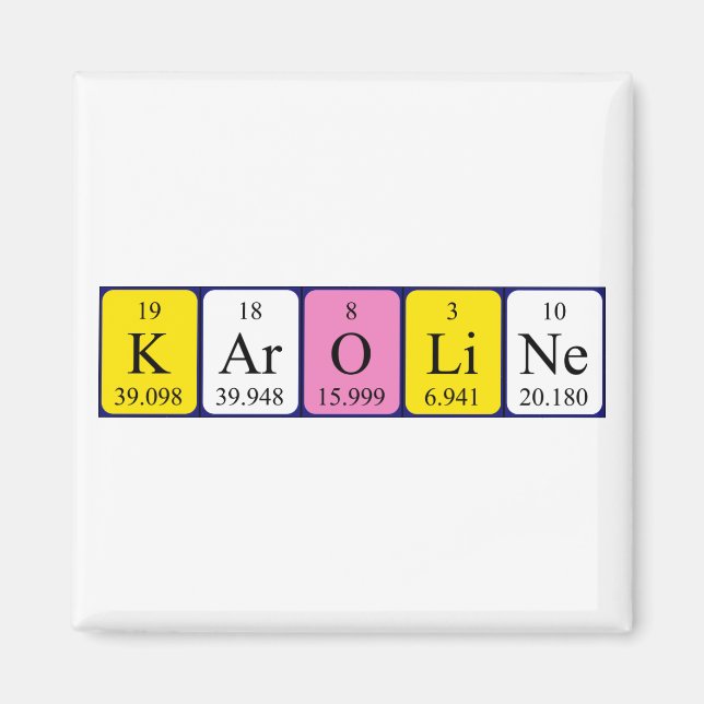Magnet de nom de table périodique Karoline (Devant)