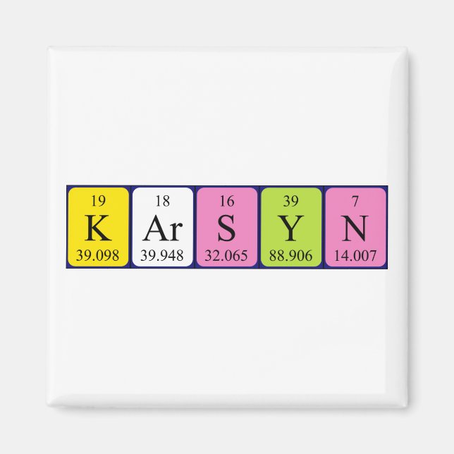 Magnet de nom de table périodique Karsyn (Devant)