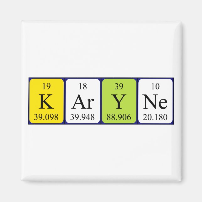 Magnet de nom de table périodique Karyne (Devant)