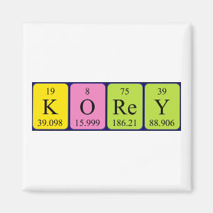 Magnet de nom de table périodique Korey