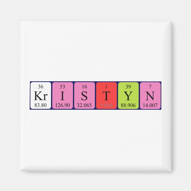 Magnet de nom de table périodique Kristyn (Devant)