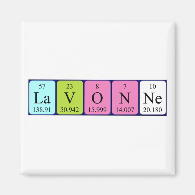 Magnet de nom de table périodique Lavonne (Devant)
