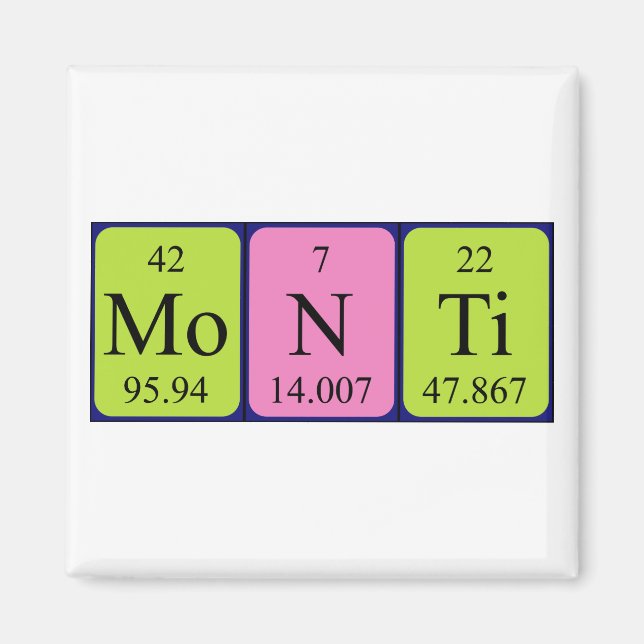 Magnet de nom de table périodique Monti (Devant)