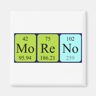 Magnet de nom de table périodique Moreno