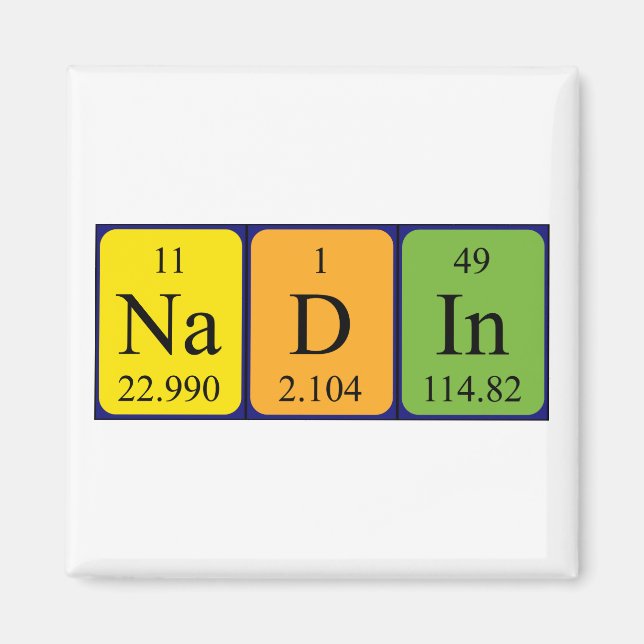 Magnet de nom de table périodique Nadin (Devant)
