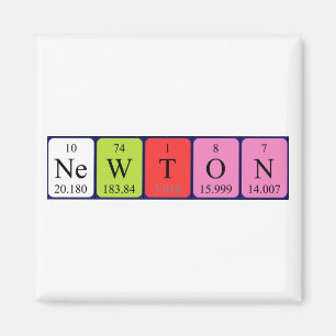Magnet de nom de table périodique Newton
