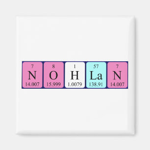 Magnet de nom de table périodique Nohlan