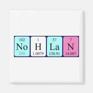 Magnet de nom de table périodique Nohlan