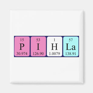 Magnet de nom de table périodique Pihla