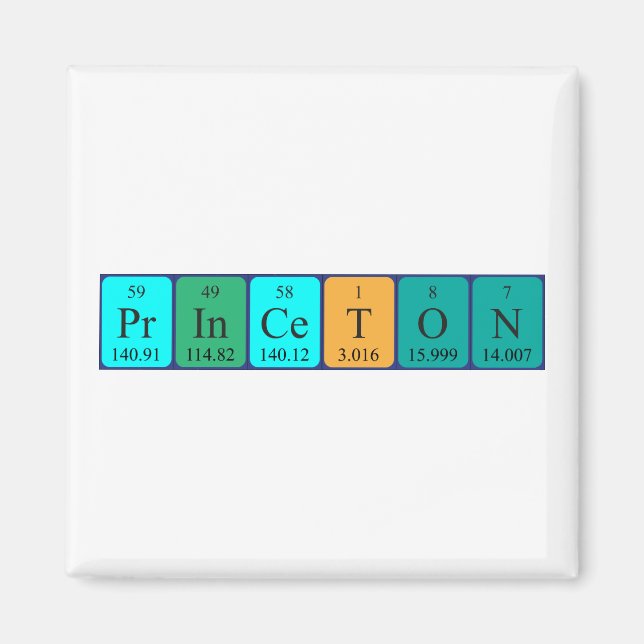 Magnet de nom de table périodique Princeton (Devant)