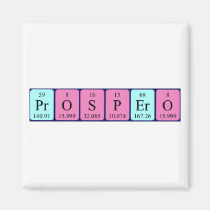 Magnet de nom de table périodique Prospero