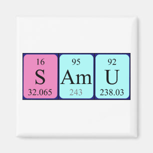 Magnet de nom de table périodique Samu