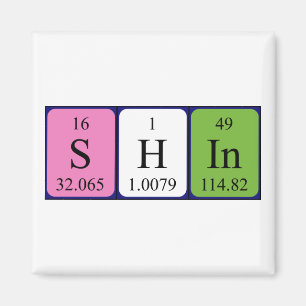 Magnet de nom de table périodique Shin