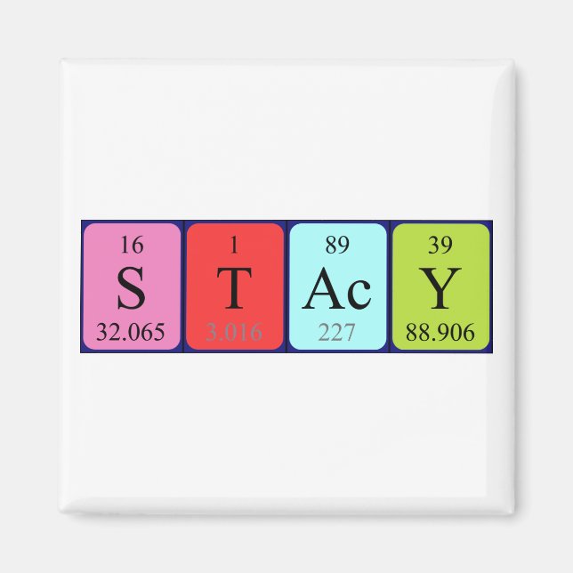 Magnet de nom de table périodique Stacy (Devant)