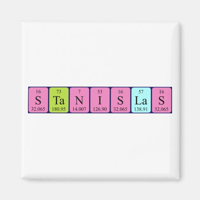 Magnet de nom de table périodique Stanislas (Devant)