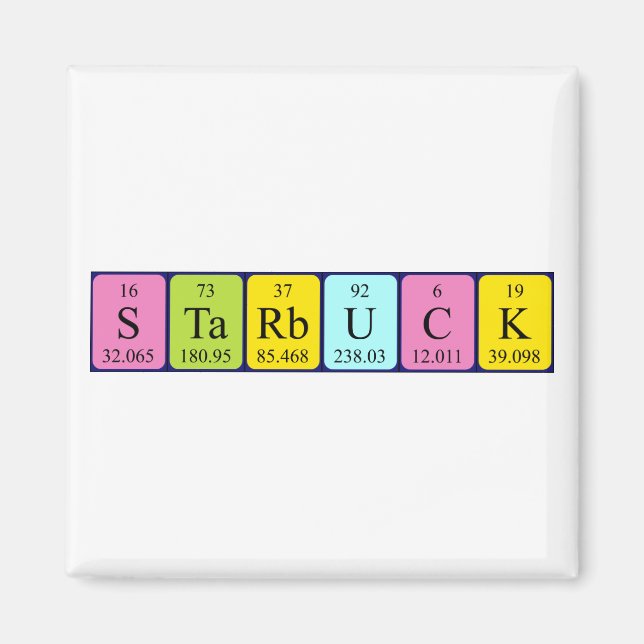 Magnet de nom de table périodique Starbuck (Devant)