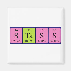 Magnet de nom de table périodique Stass